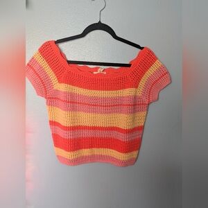 Full Tilt Multicolor Crochet Knit Top From Tillys